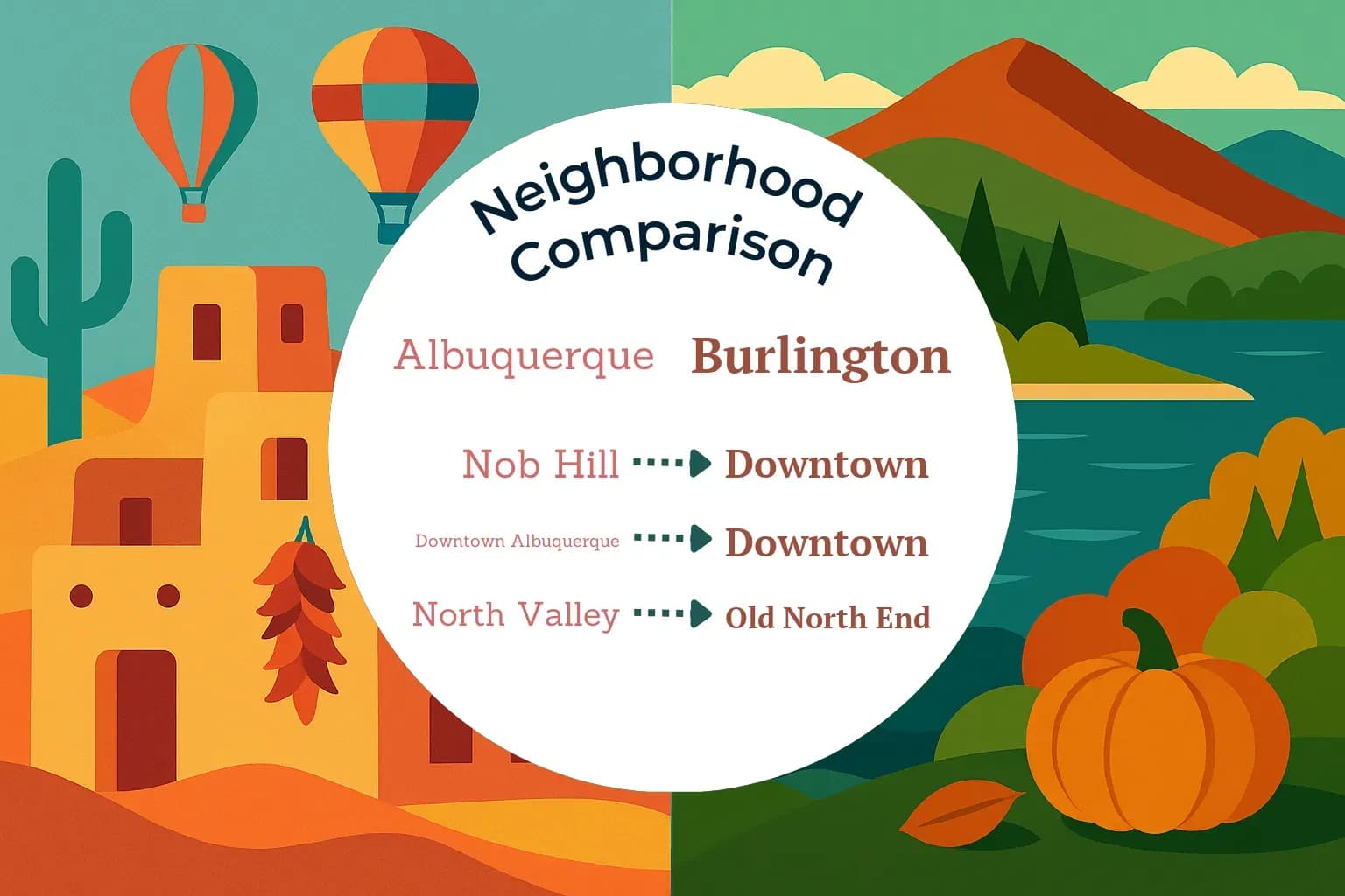 Albuquerque vs Burlington Neighborhood Comparison