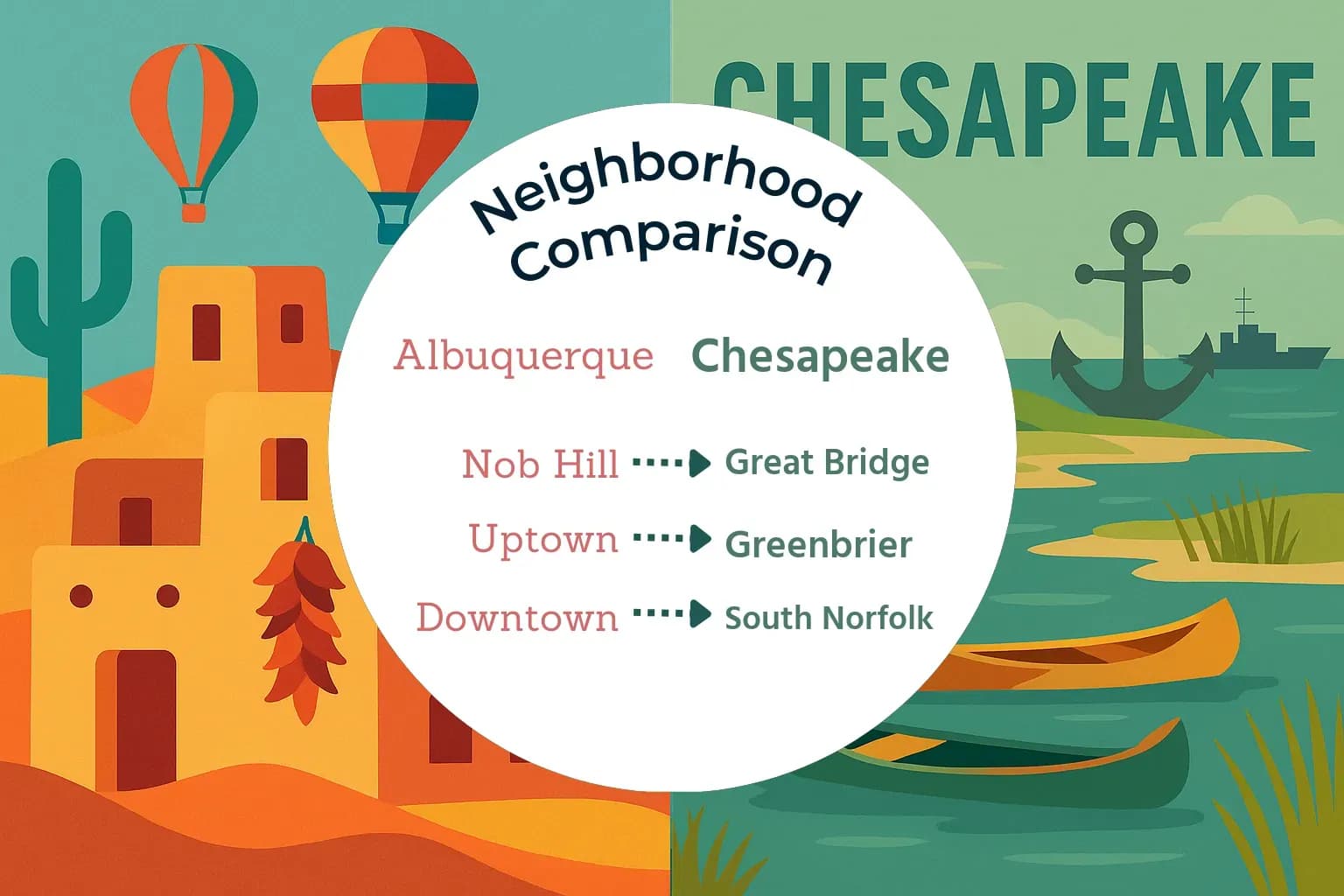 Albuquerque vs Chesapeake Neighborhood Comparison