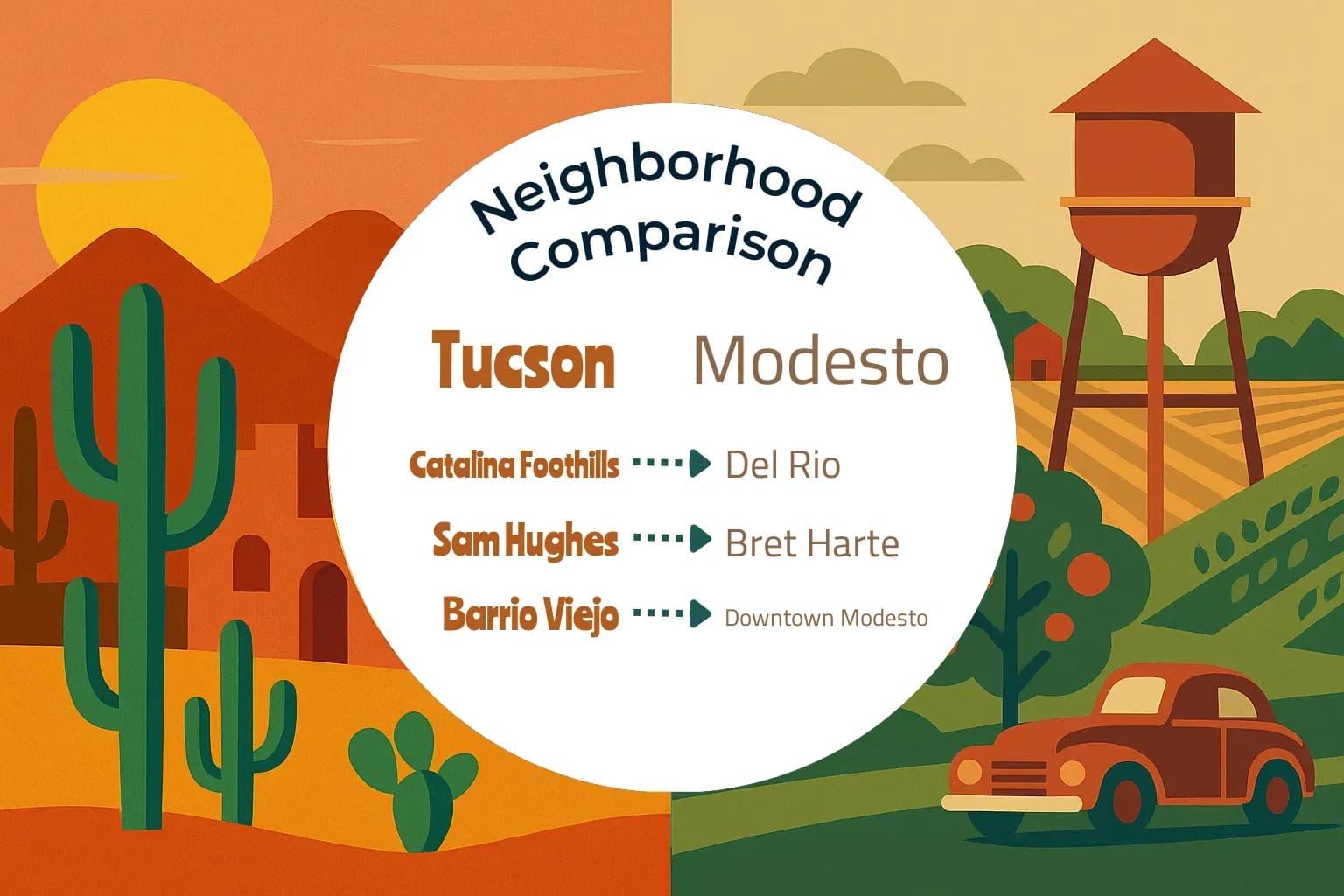 Tucson vs Modesto Neighborhood Comparison