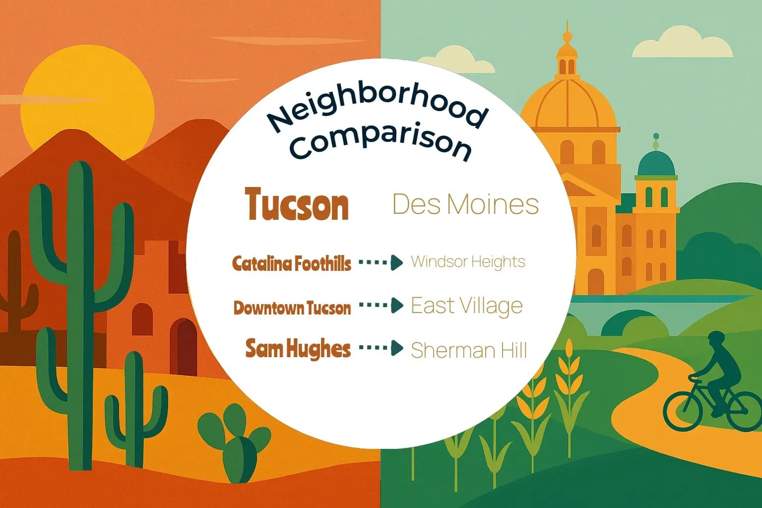 Tucson vs Des Moines Neighborhood Comparison