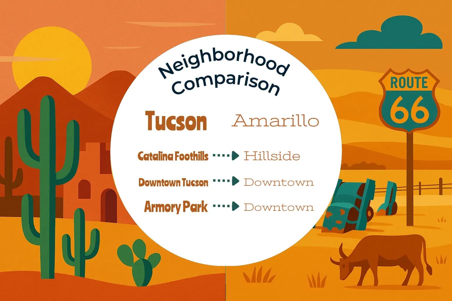 Tucson vs Amarillo Neighborhood Comparison