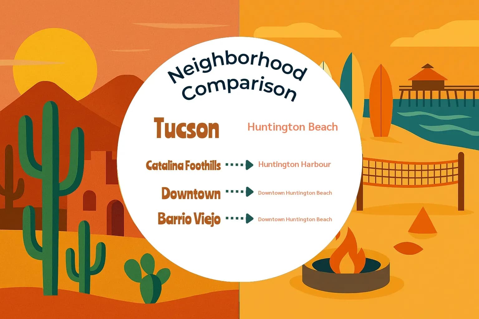 Tucson vs Huntington Beach Neighborhood Comparison