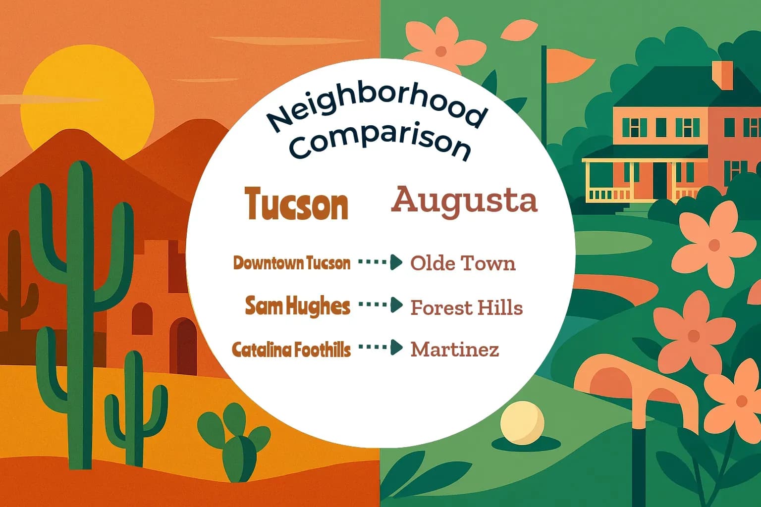 Tucson vs Augusta Neighborhood Comparison