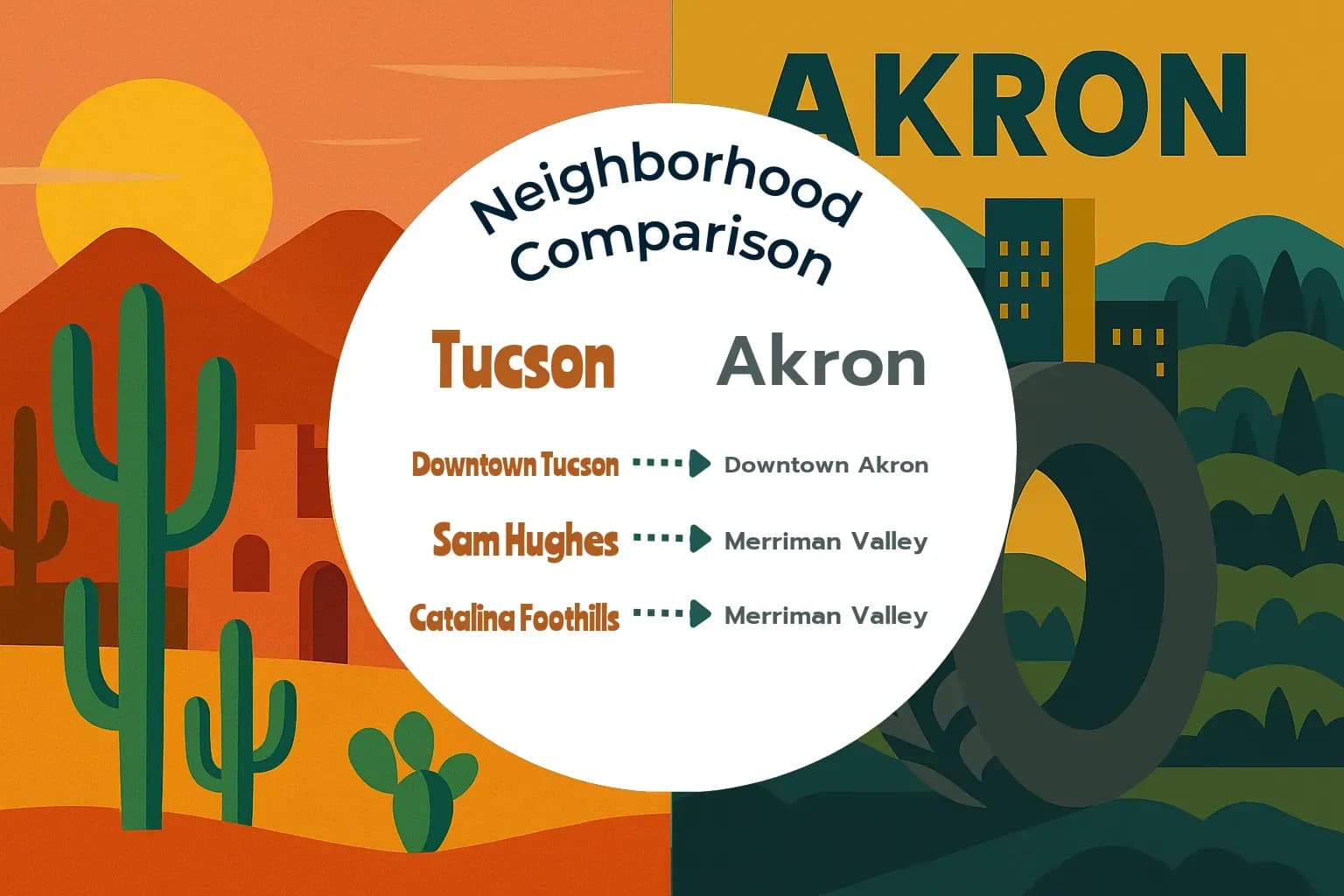 Tucson vs Akron Neighborhood Comparison