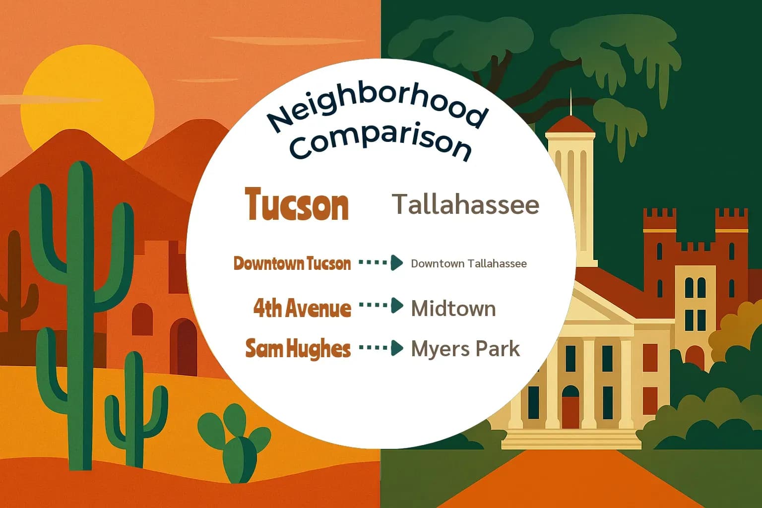 Tucson vs Tallahassee Neighborhood Comparison