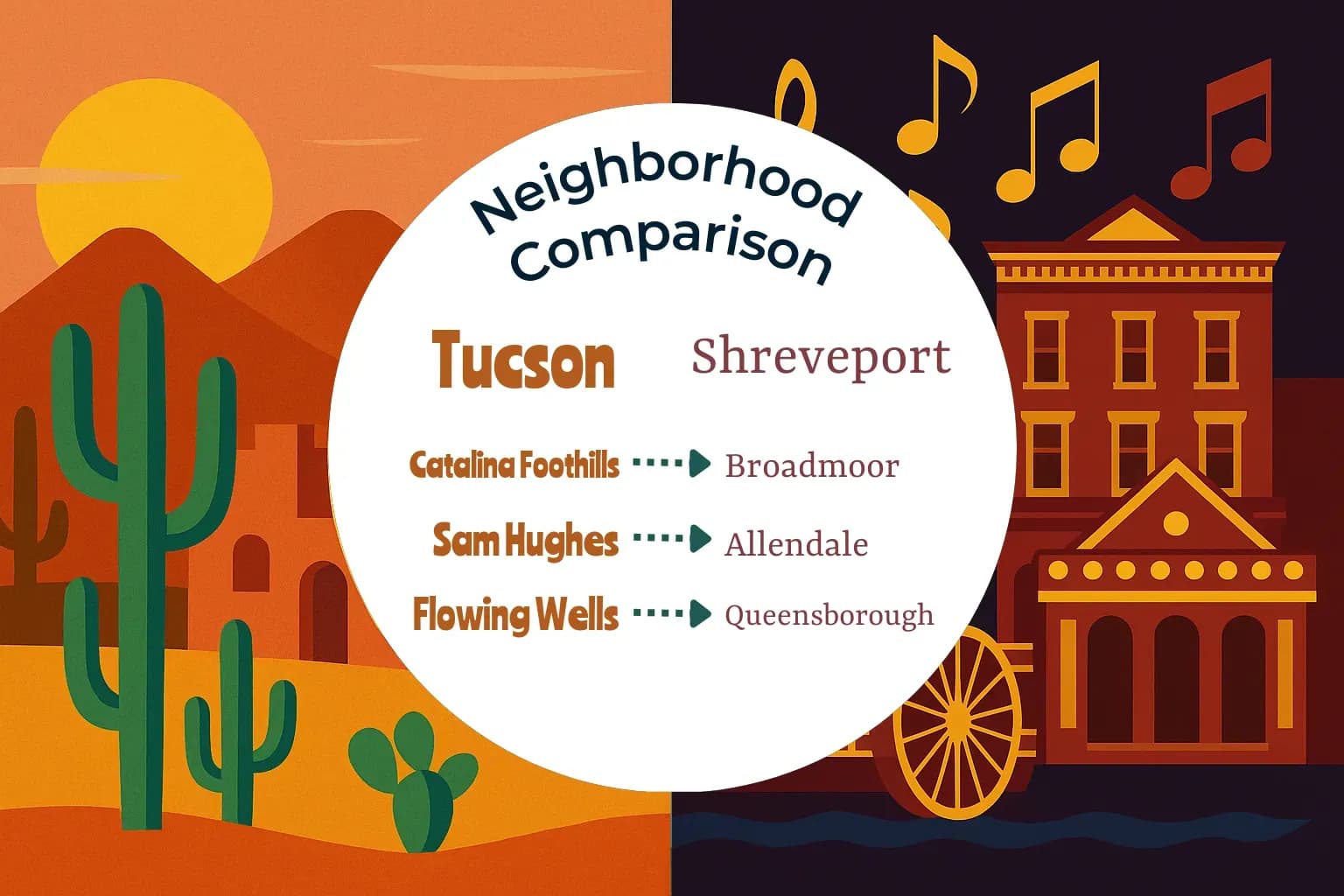 Tucson vs Shreveport Neighborhood Comparison