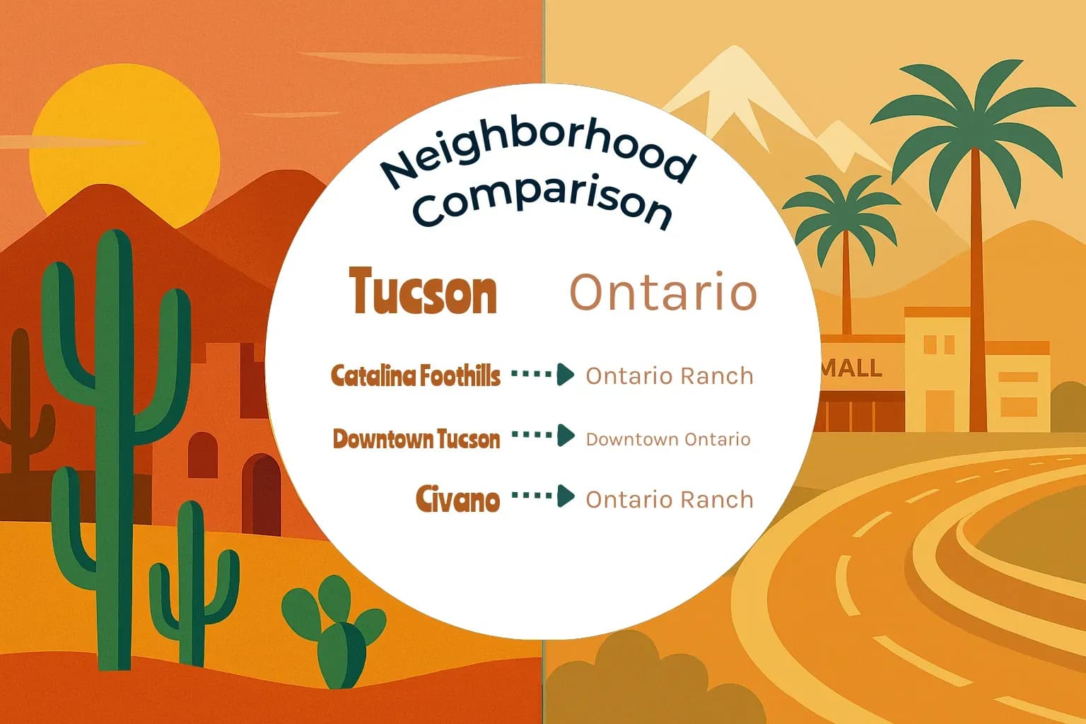 Tucson vs Ontario Neighborhood Comparison