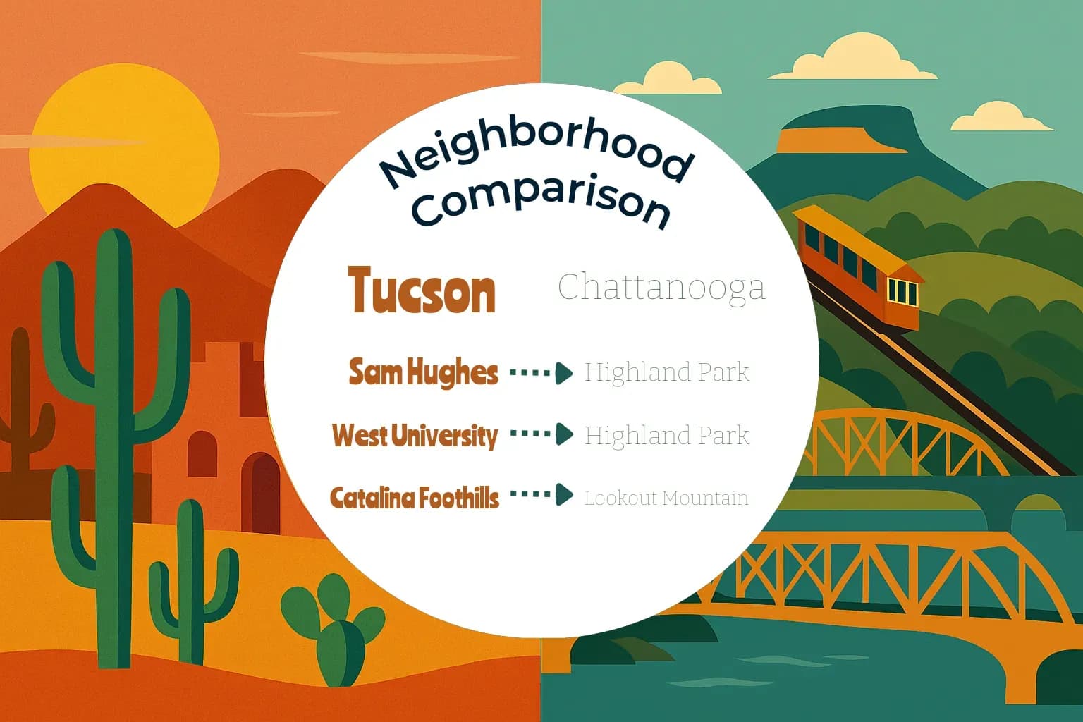 Tucson vs Chattanooga Neighborhood Comparison