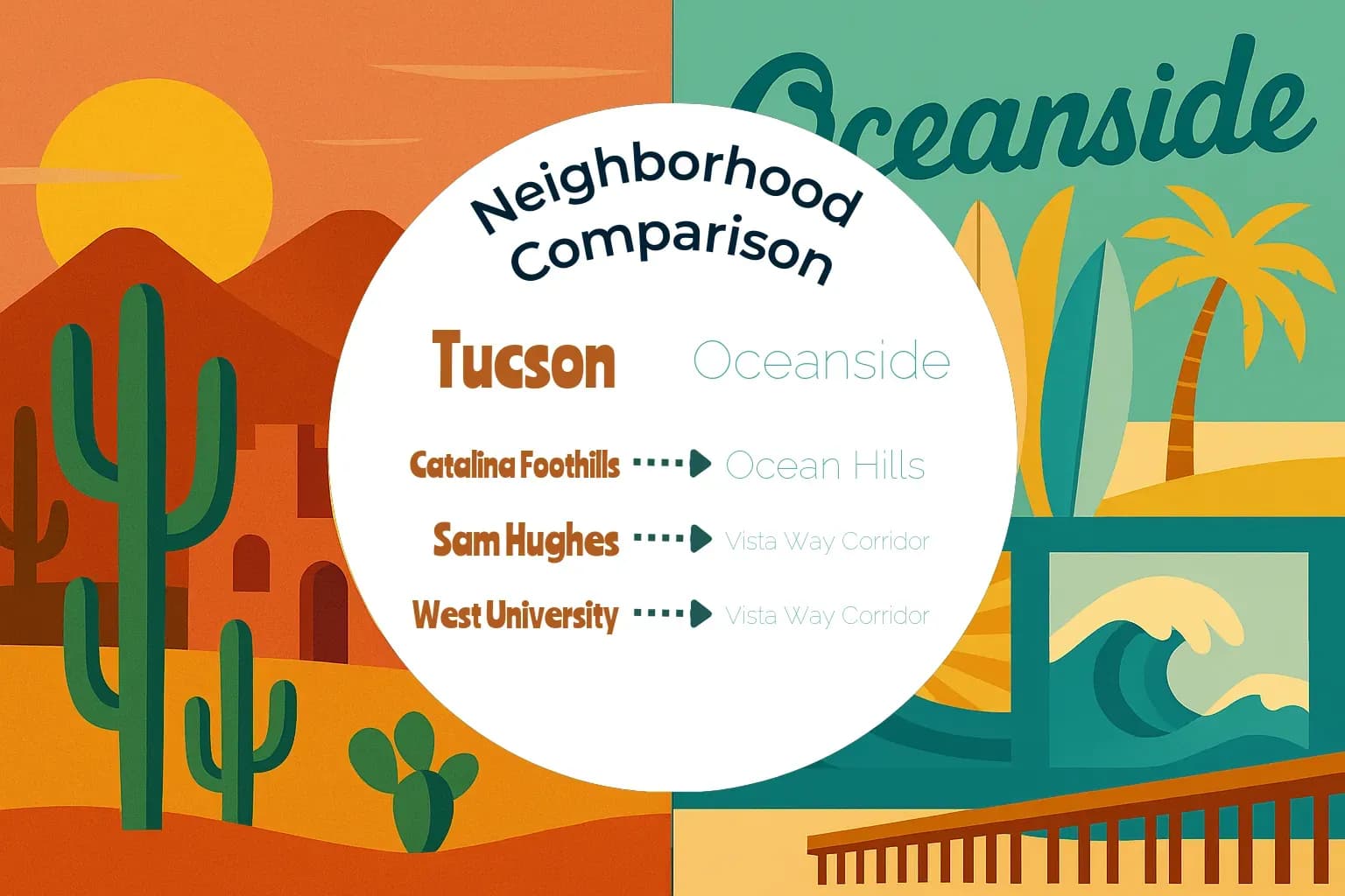 Tucson vs Oceanside Neighborhood Comparison
