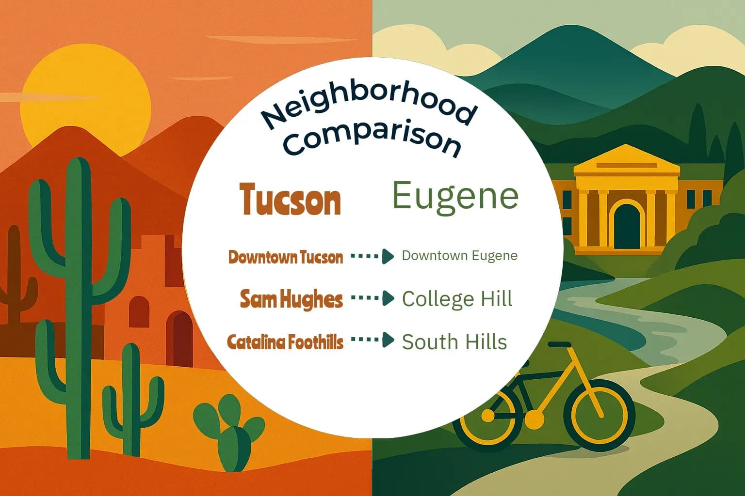 Tucson vs Eugene Neighborhood Comparison