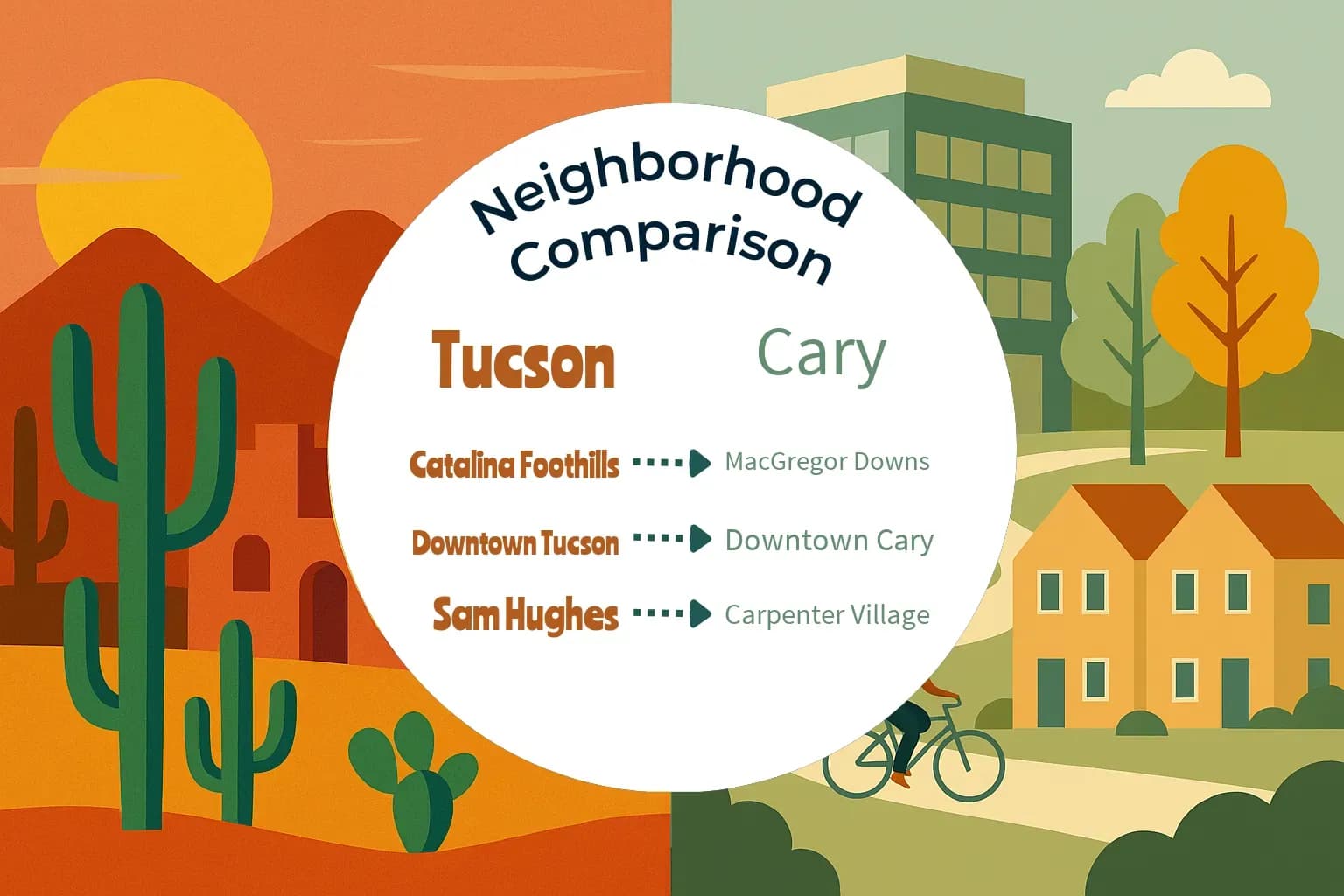 Tucson vs Cary Neighborhood Comparison