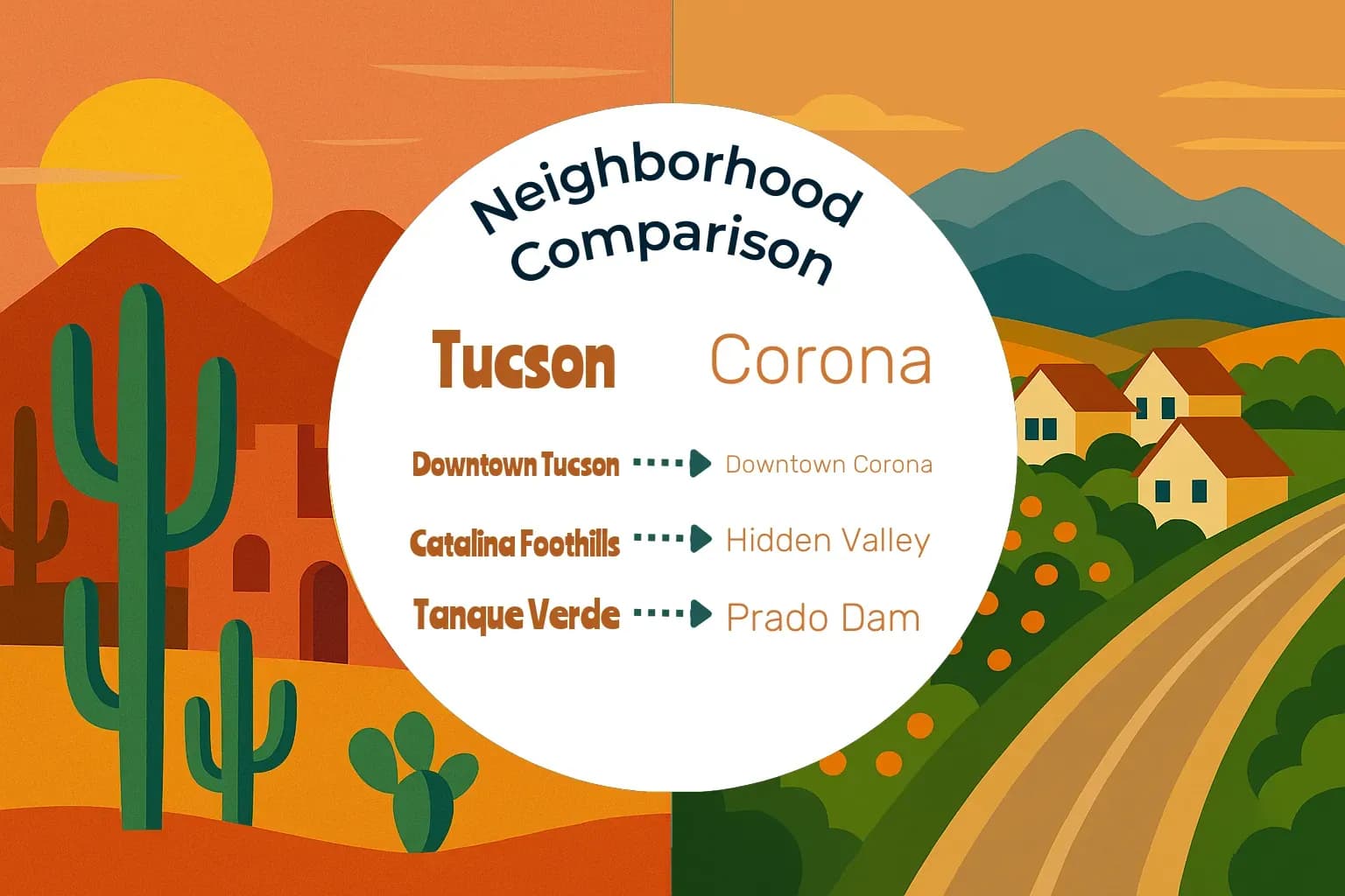 Tucson vs Corona Neighborhood Comparison