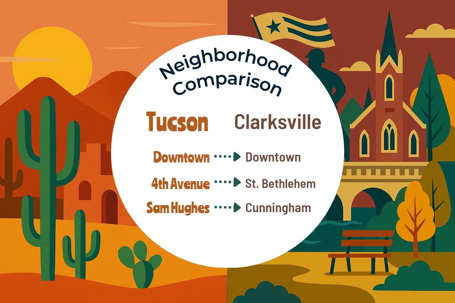 Tucson vs Clarksville Neighborhood Comparison