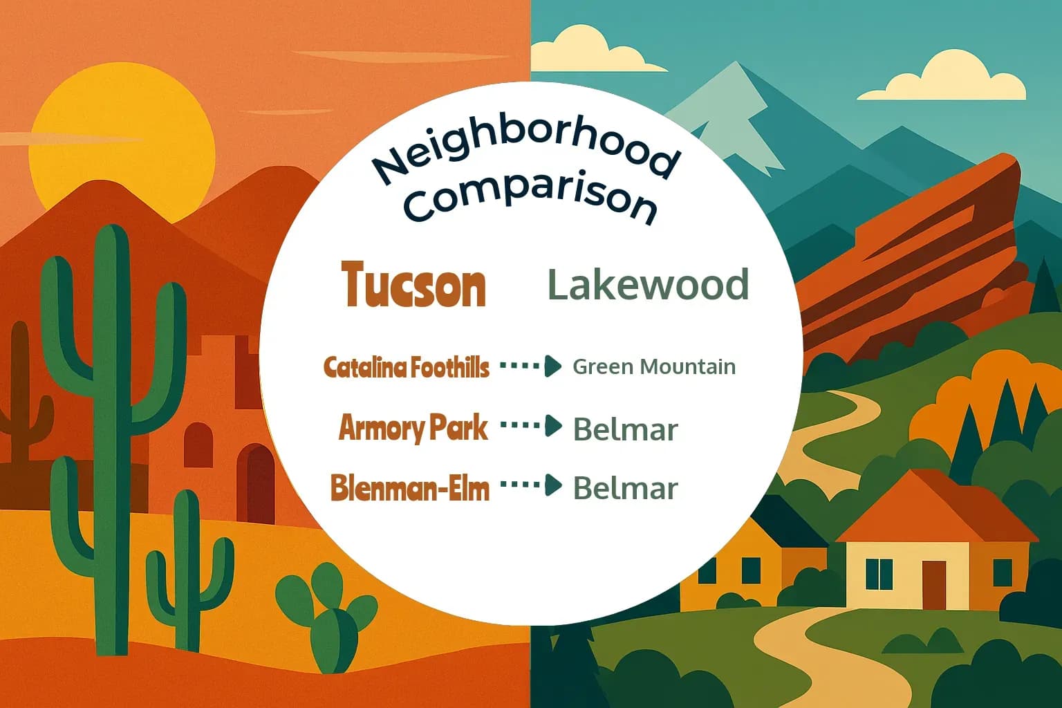 Tucson vs Lakewood Neighborhood Comparison