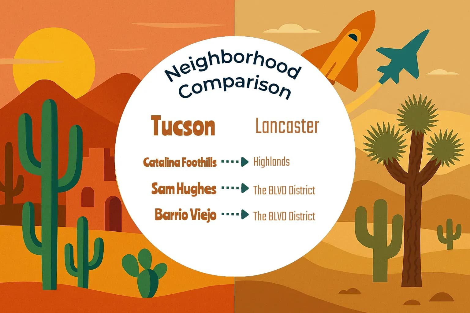 Tucson vs Lancaster Neighborhood Comparison