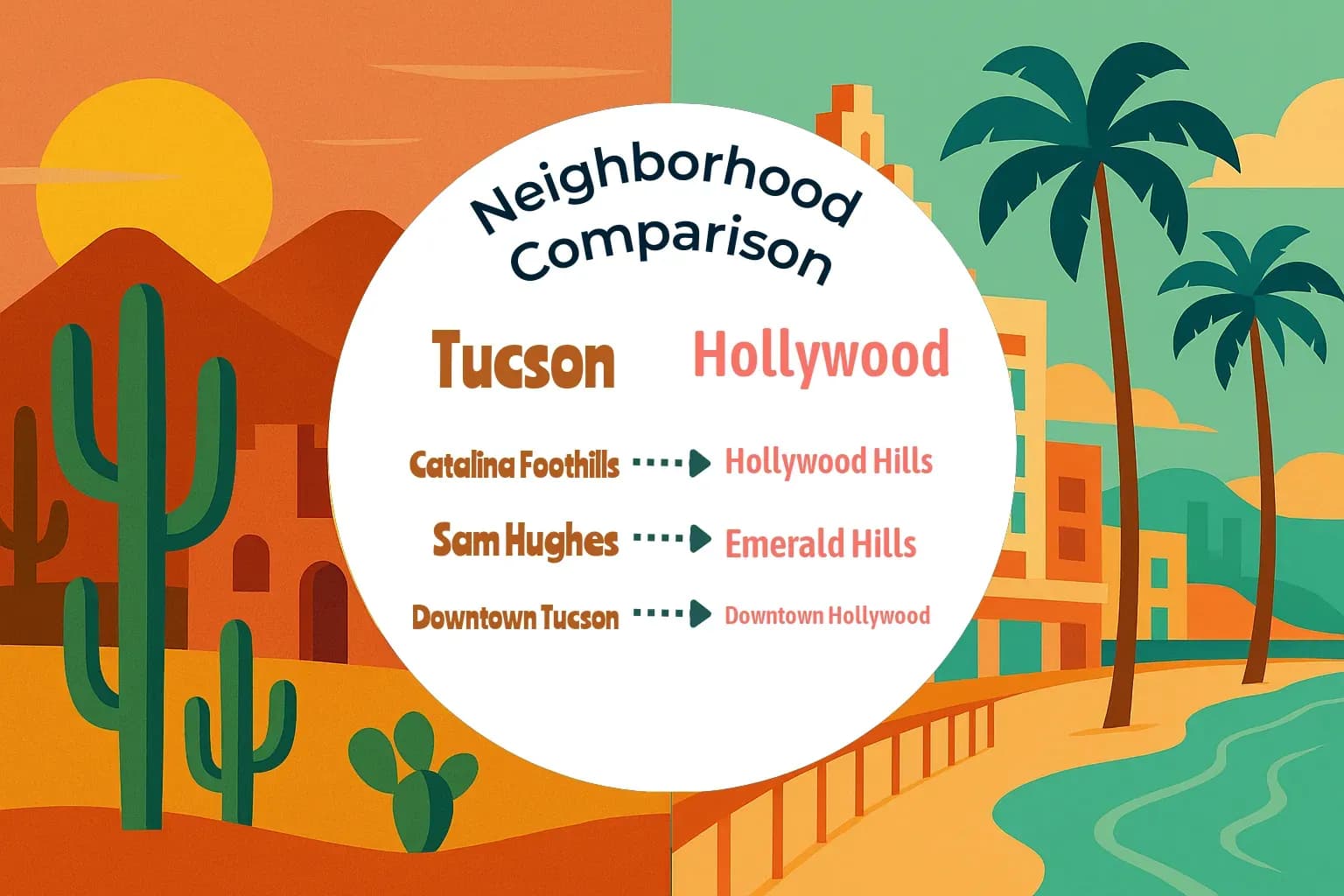 Tucson vs Hollywood Neighborhood Comparison