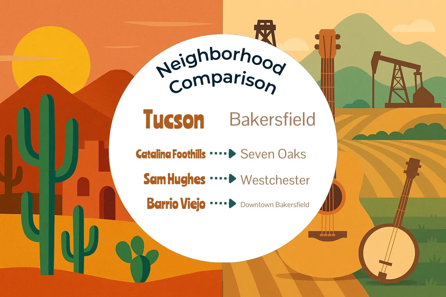 Tucson vs Bakersfield Neighborhood Comparison