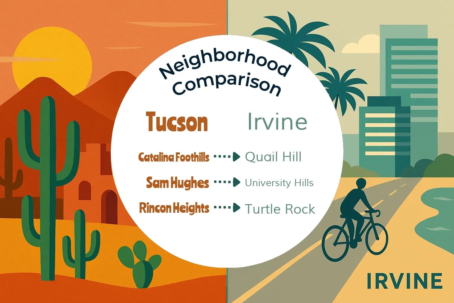 Tucson vs Irvine Neighborhood Comparison