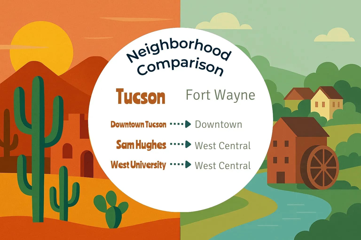 Tucson vs Fort Wayne Neighborhood Comparison
