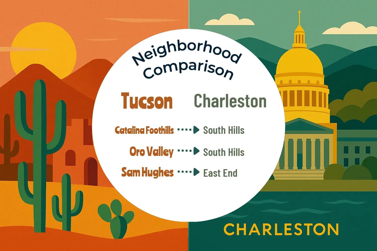 Tucson vs Charleston Neighborhood Comparison