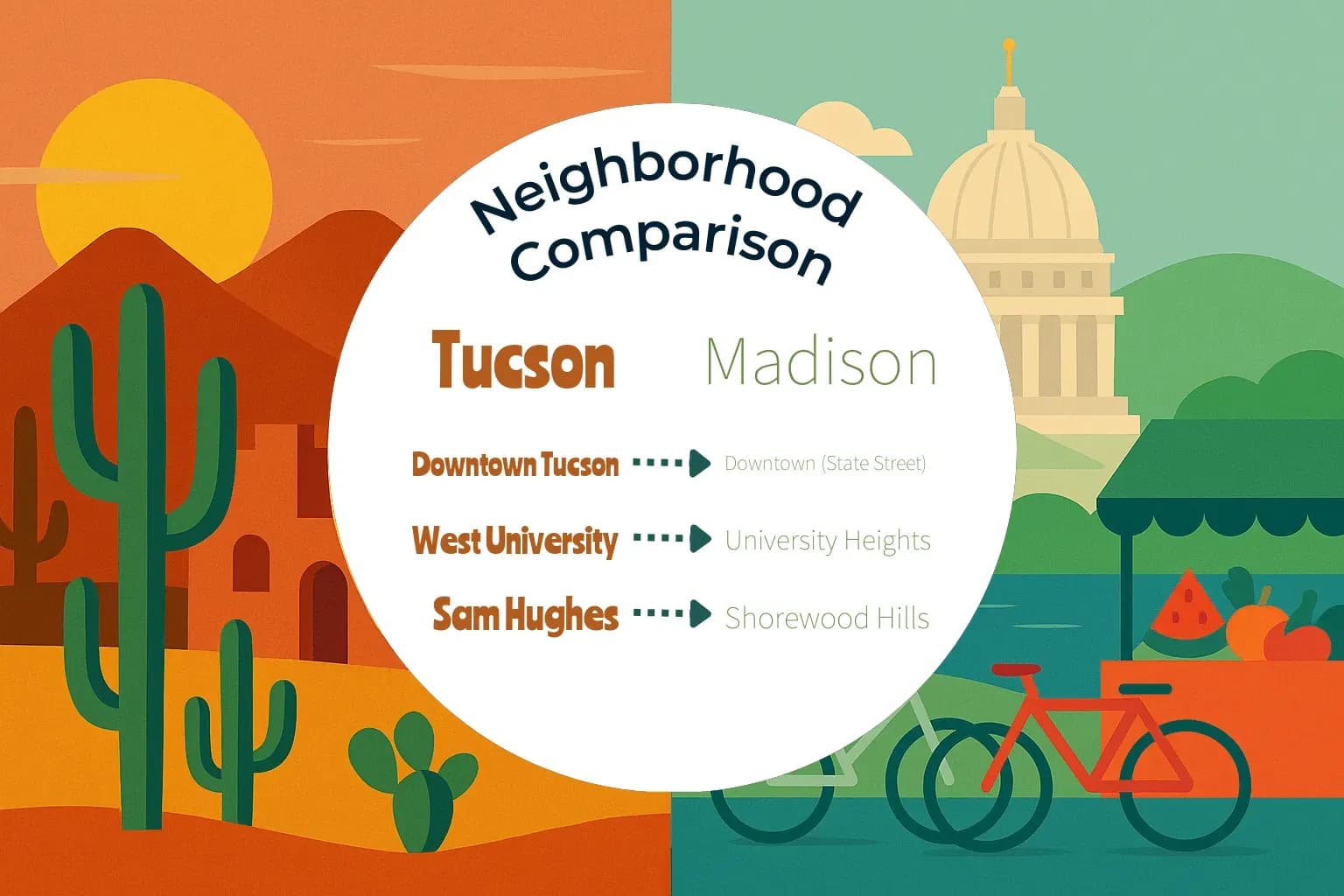 Tucson vs Madison Neighborhood Comparison