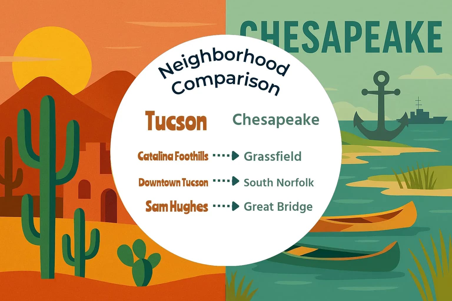 Tucson vs Chesapeake Neighborhood Comparison