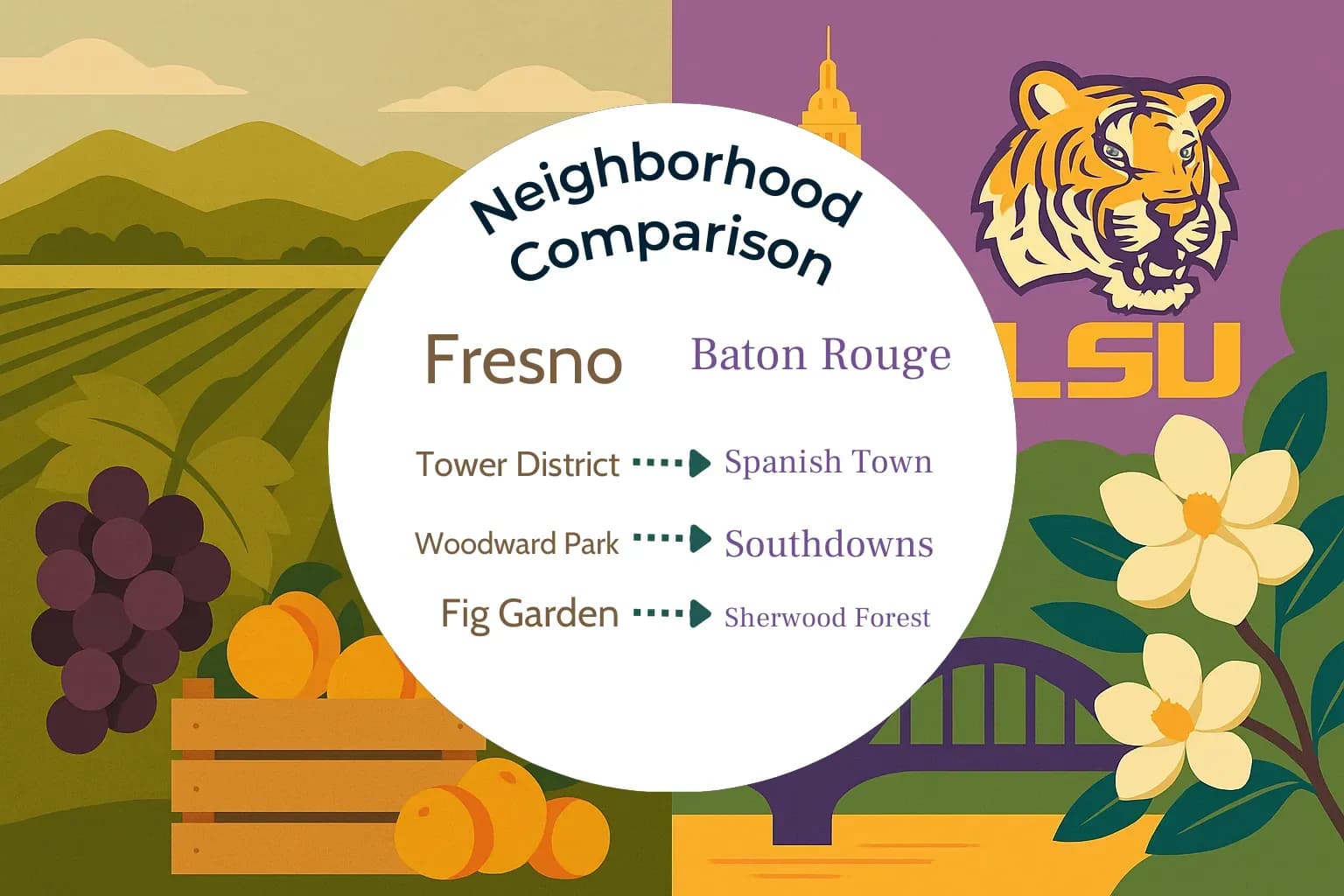 Fresno vs Baton Rouge Neighborhood Comparison