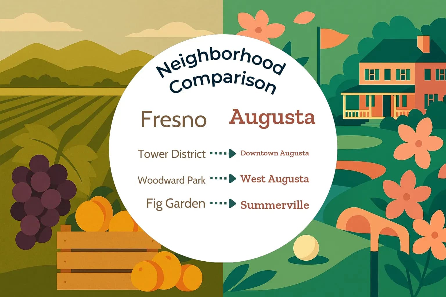 Fresno vs Augusta Neighborhood Comparison