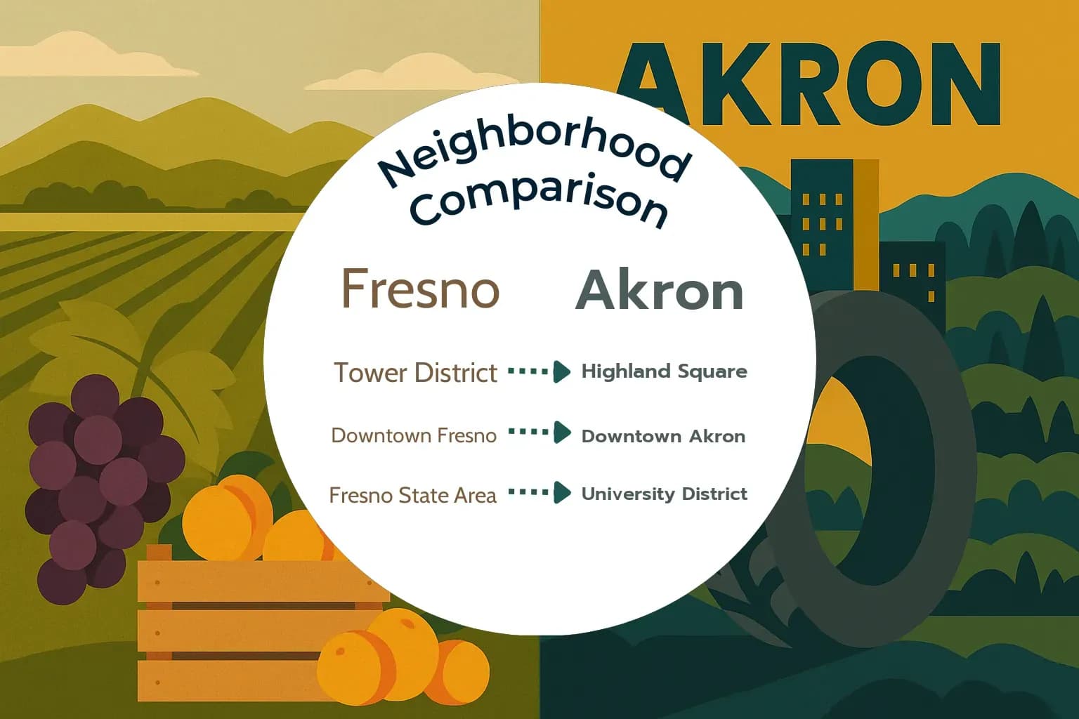 Fresno vs Akron Neighborhood Comparison