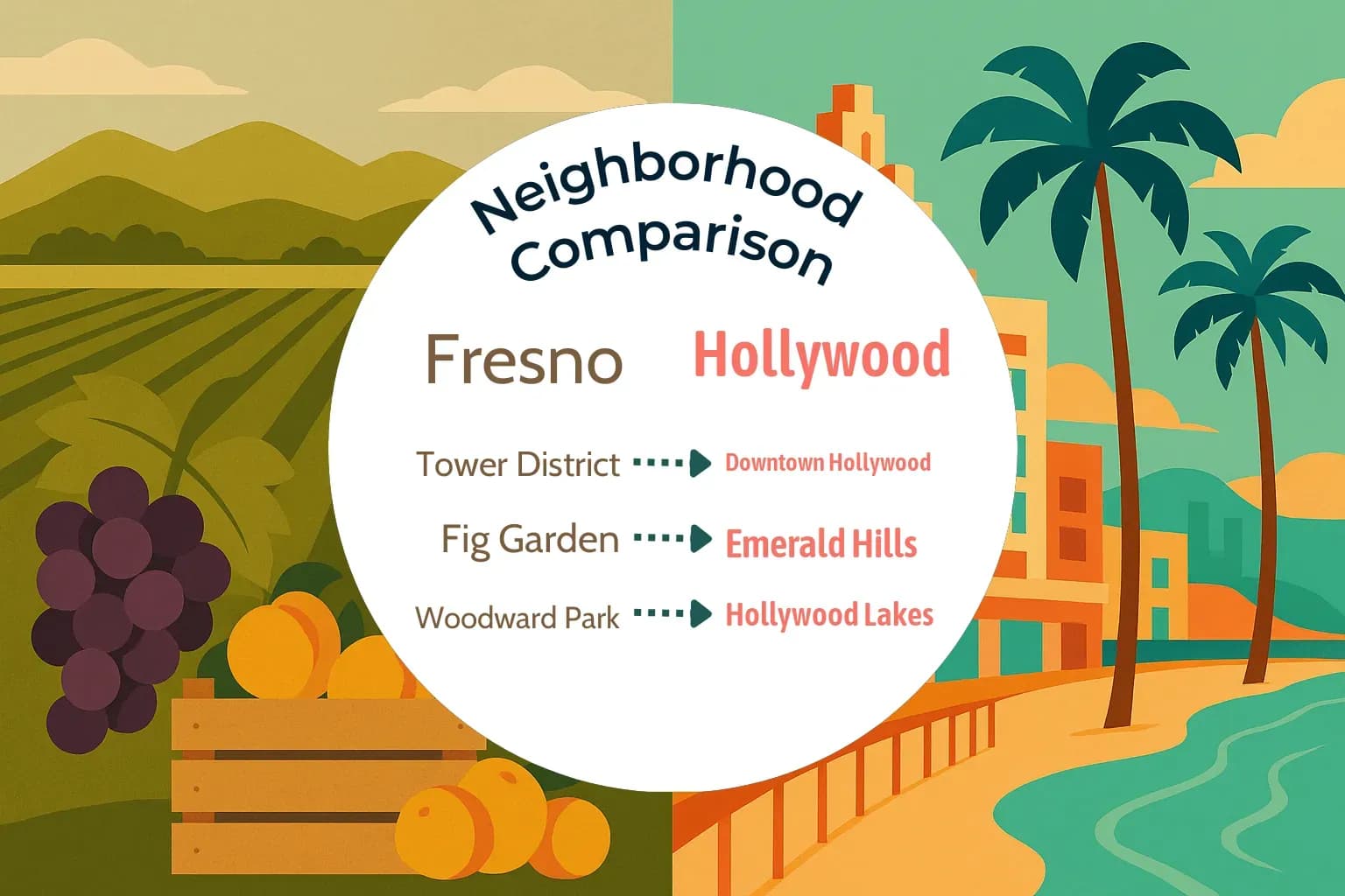Fresno vs Hollywood Neighborhood Comparison
