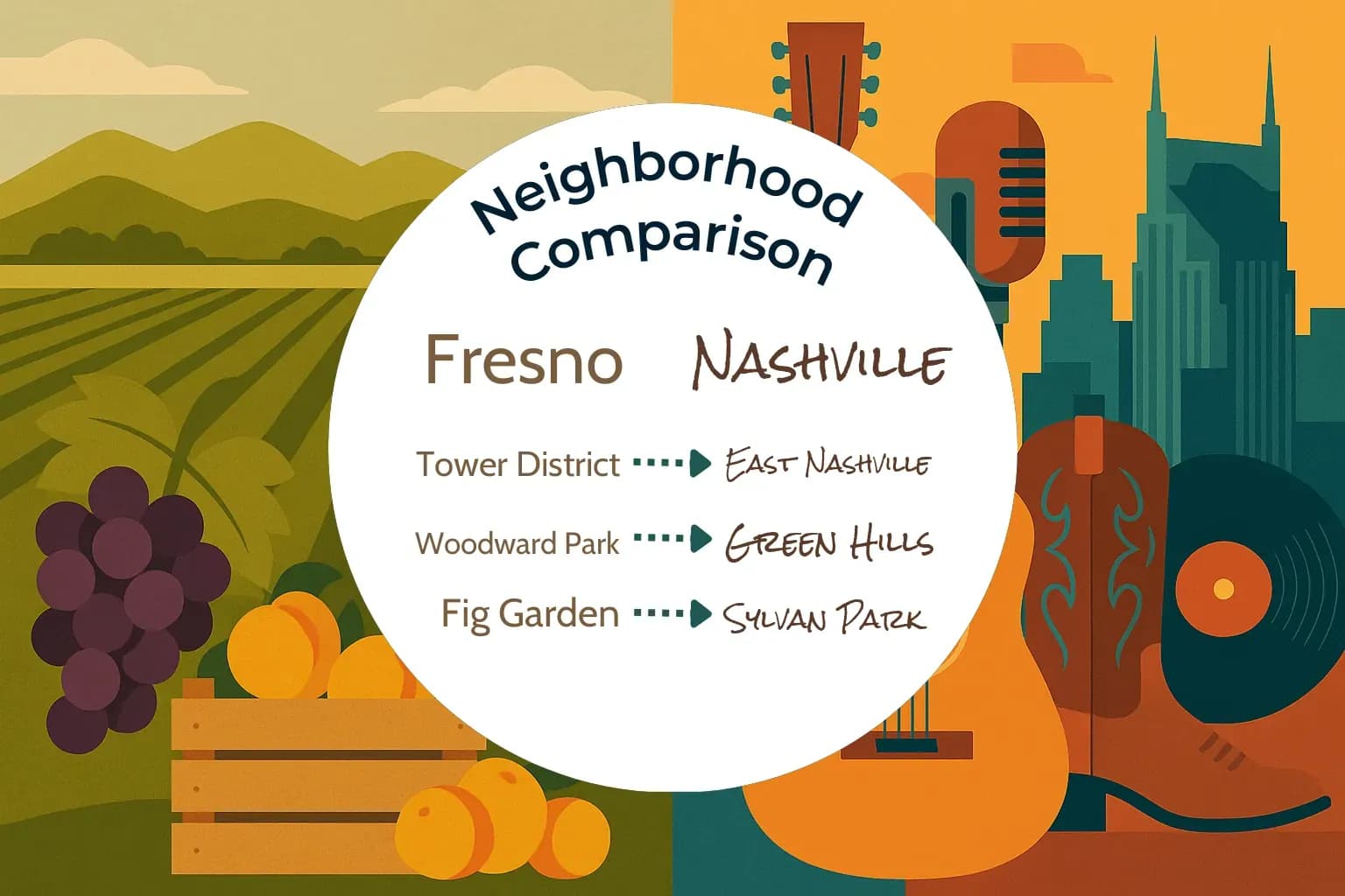 Fresno vs Nashville Neighborhood Comparison