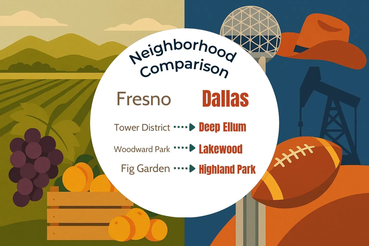 Fresno vs Dallas Neighborhood Comparison