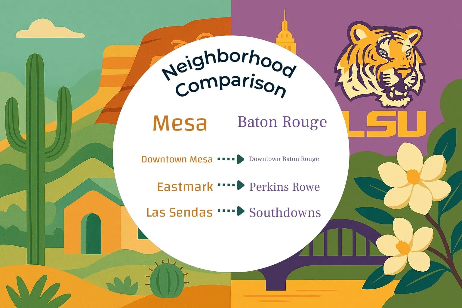 Mesa vs Baton Rouge Neighborhood Comparison