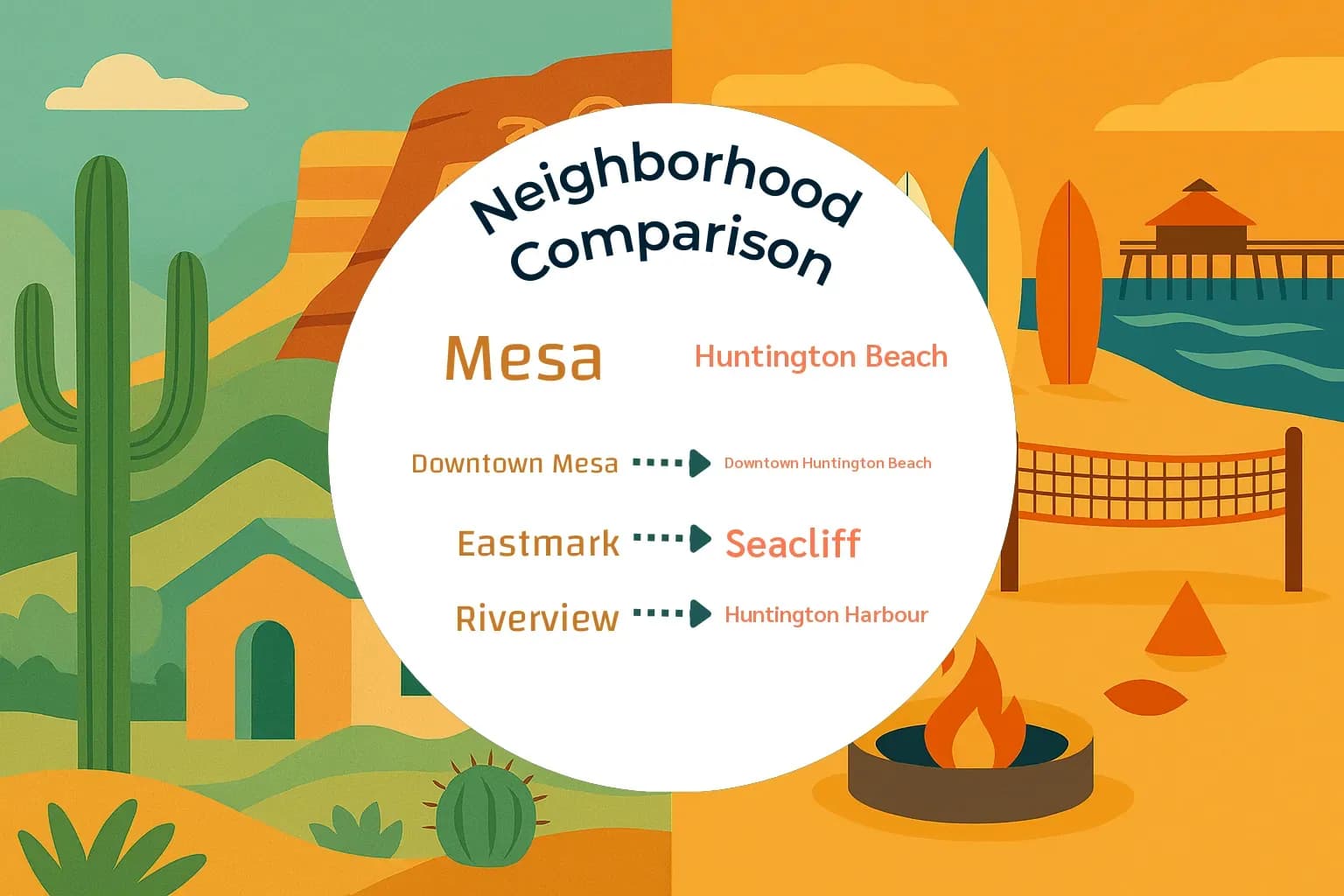 Mesa vs Huntington Beach Neighborhood Comparison