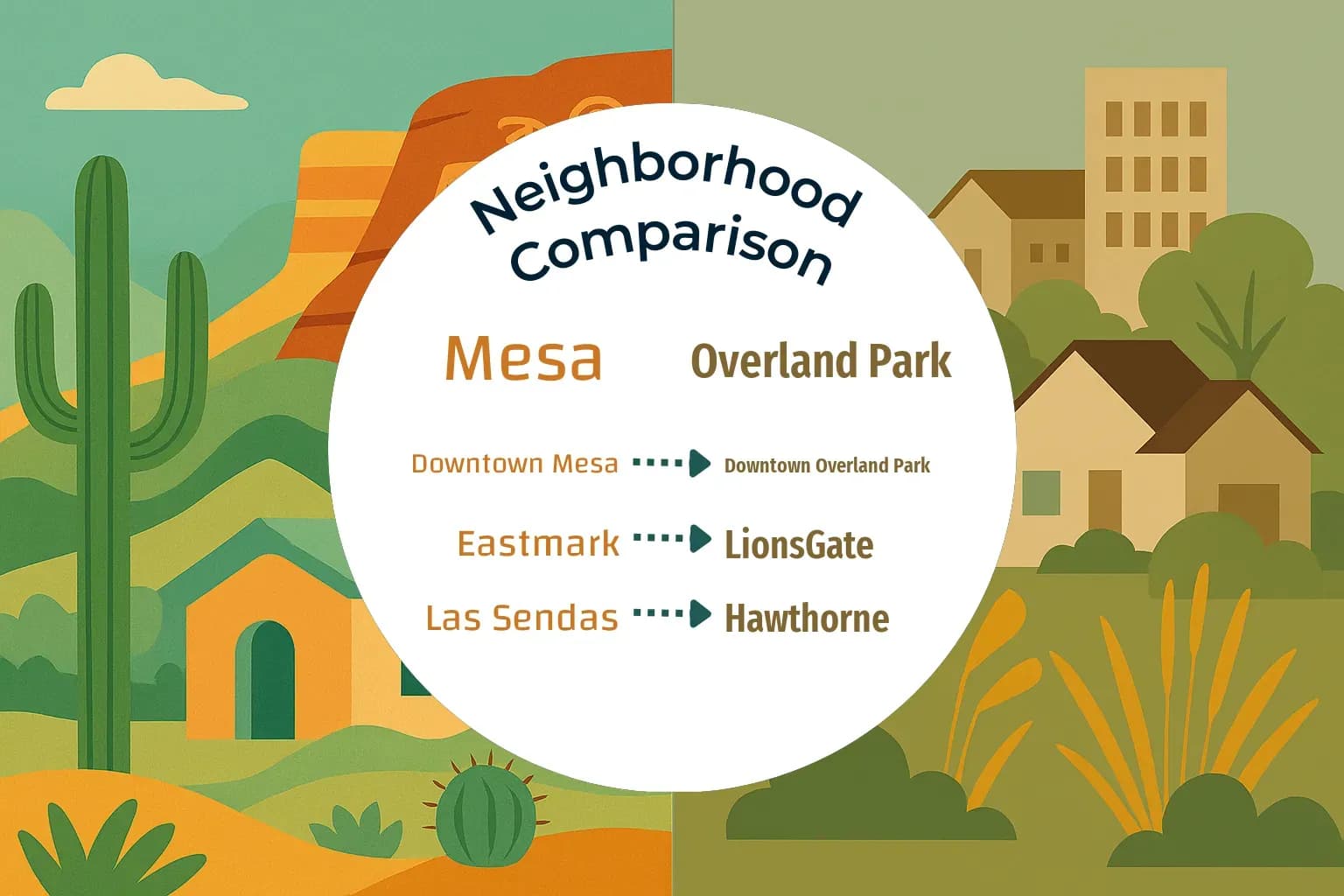 Mesa vs Overland Park Neighborhood Comparison
