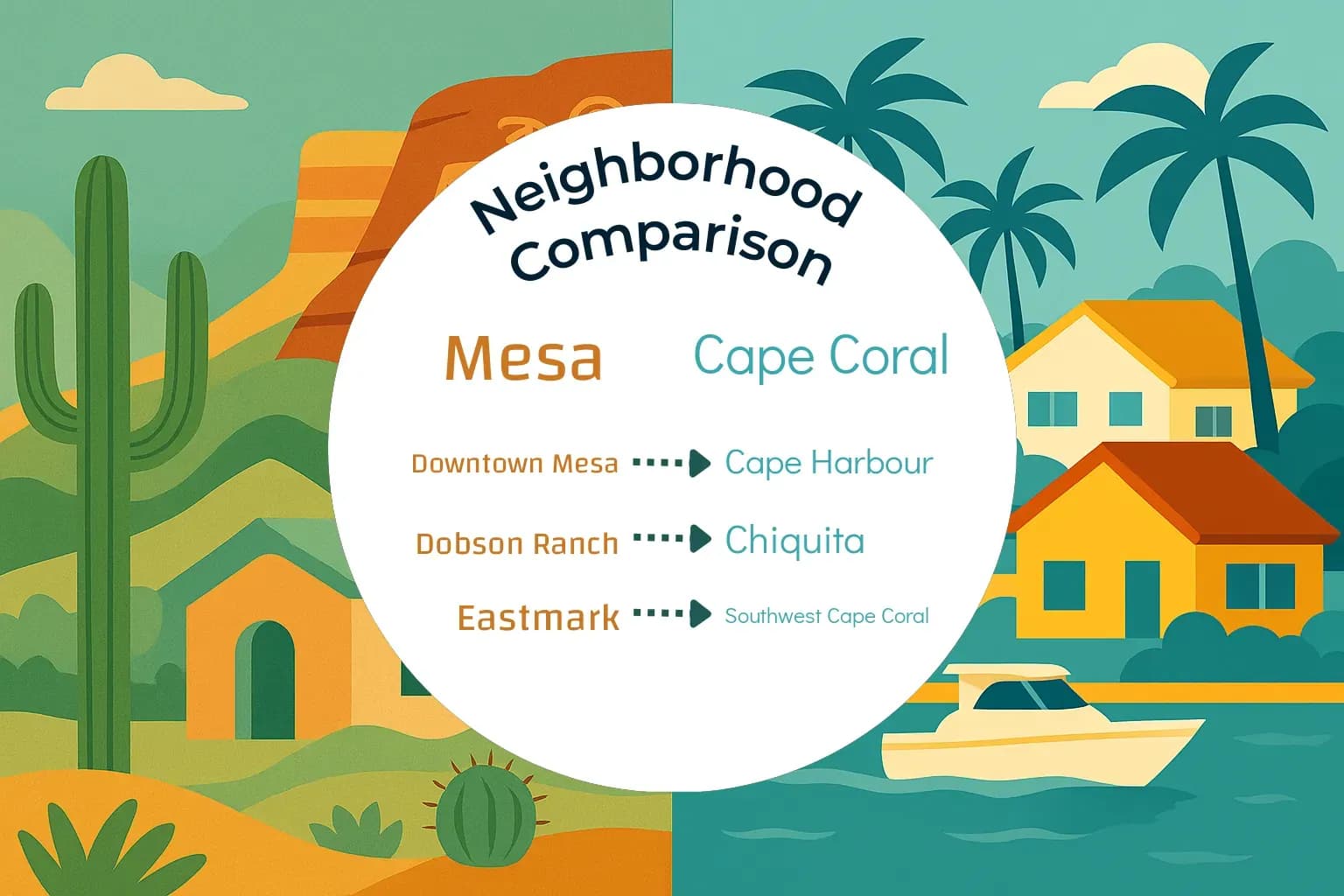 Mesa vs Cape Coral Neighborhood Comparison