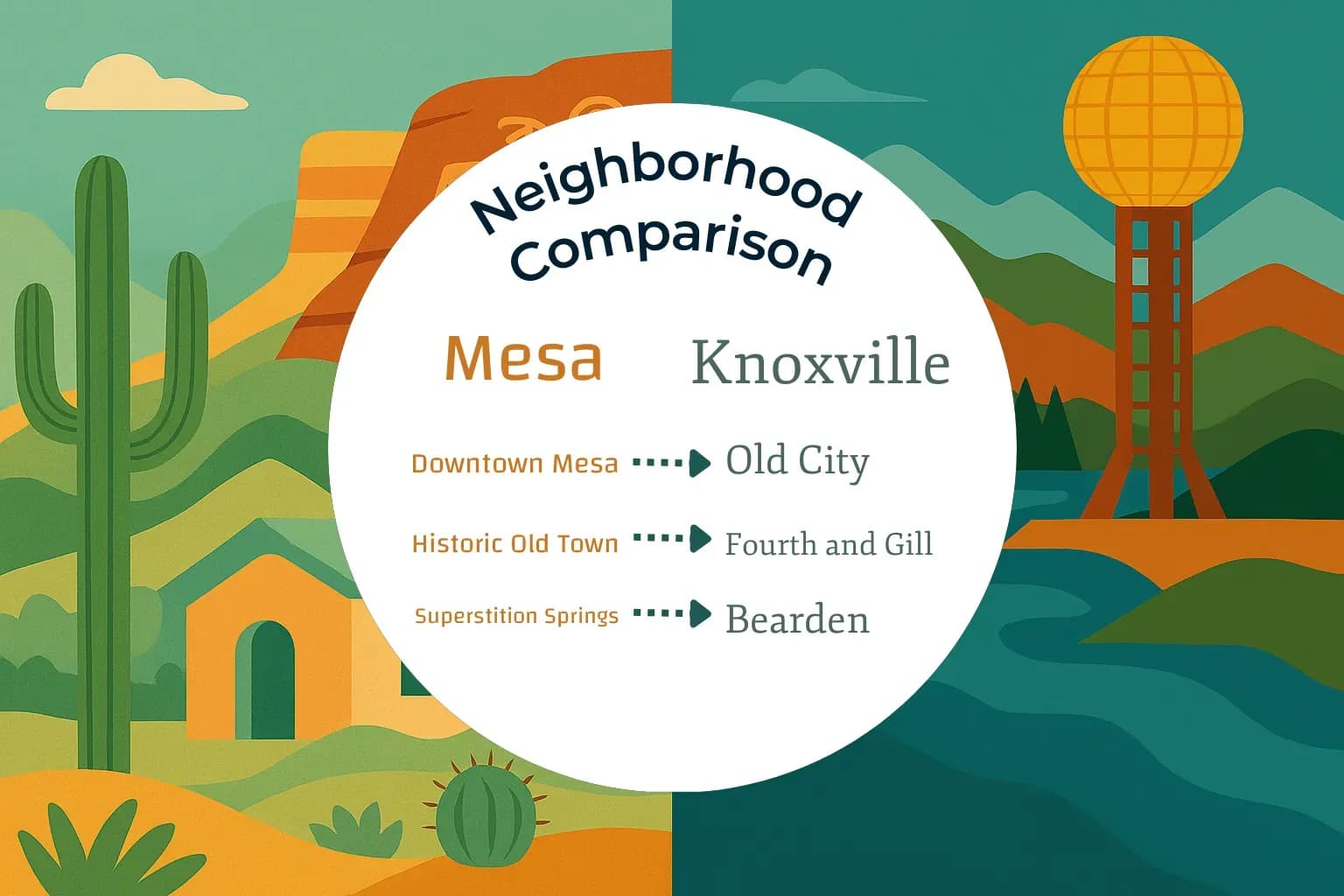 Mesa vs Knoxville Neighborhood Comparison