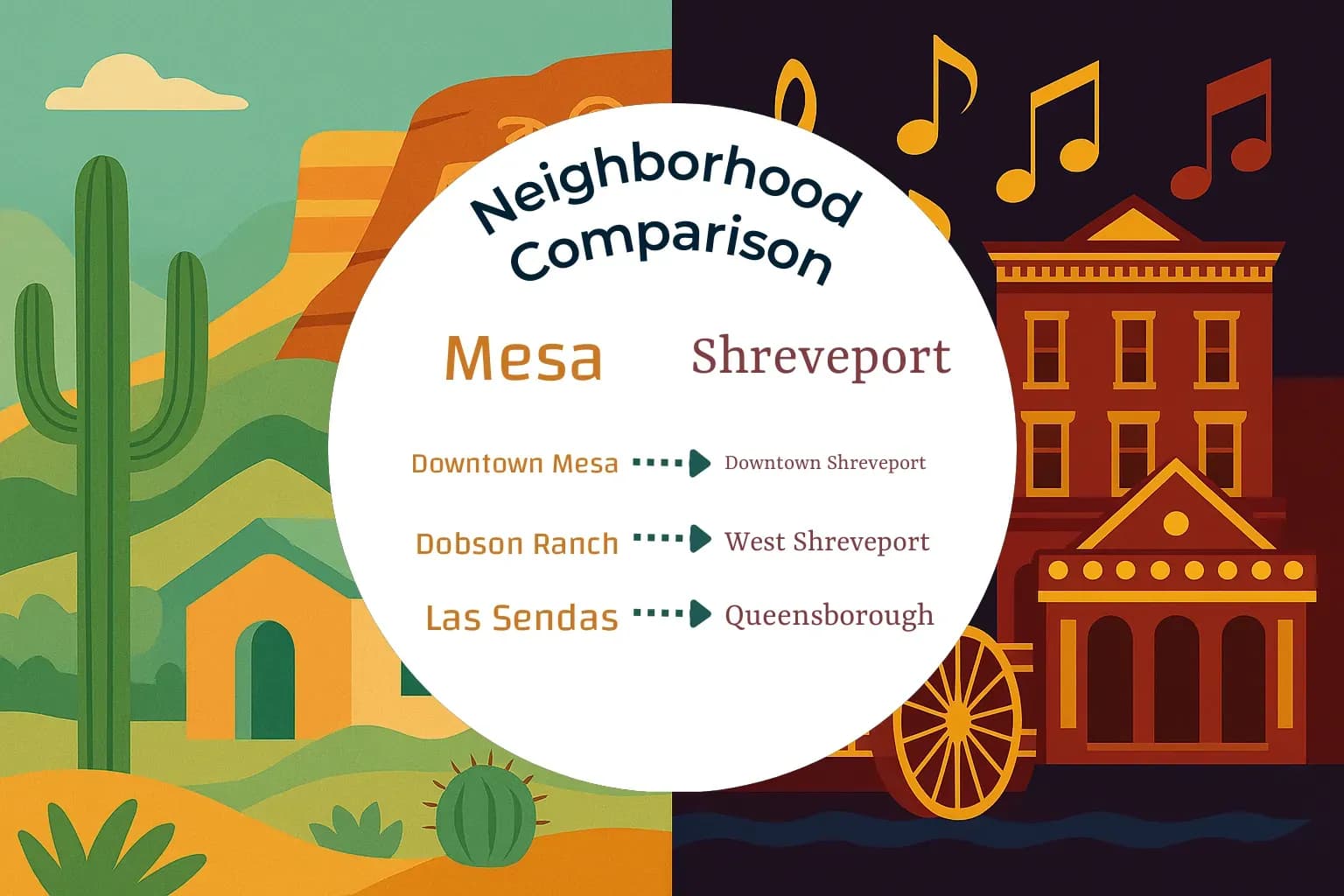 Mesa vs Shreveport Neighborhood Comparison
