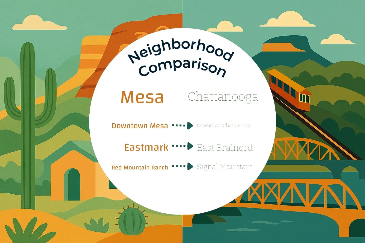 Mesa vs Chattanooga Neighborhood Comparison
