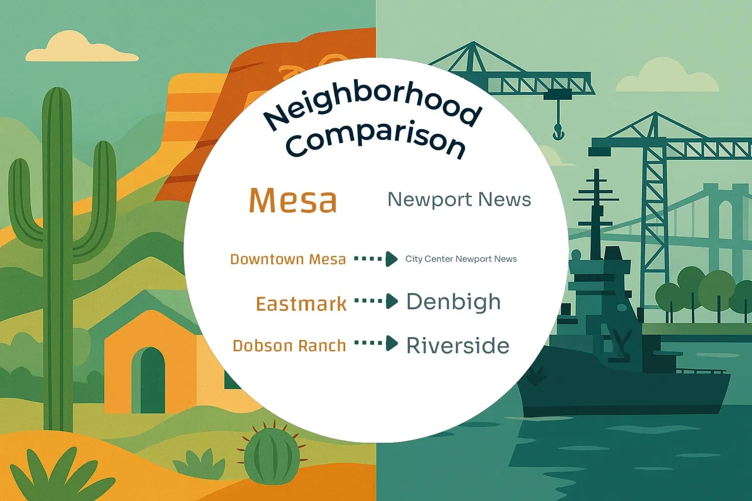 Mesa vs Newport News Neighborhood Comparison