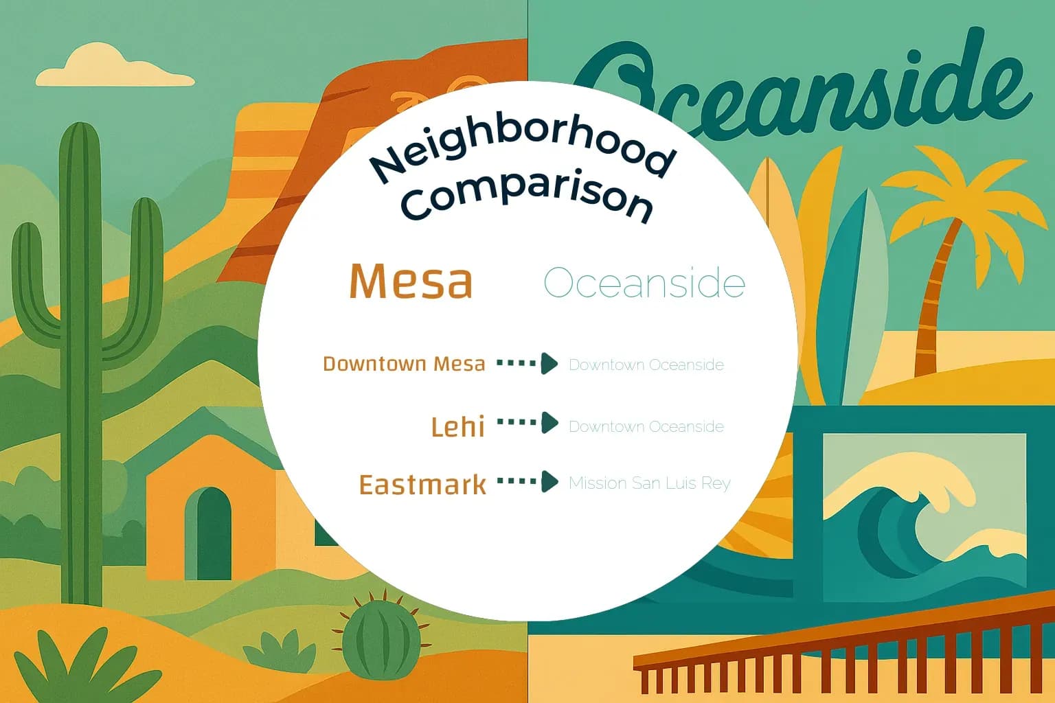 Mesa vs Oceanside Neighborhood Comparison