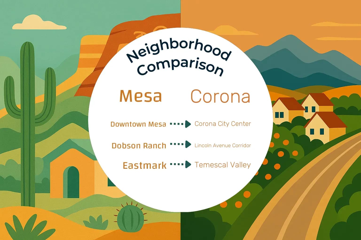 Mesa vs Corona Neighborhood Comparison