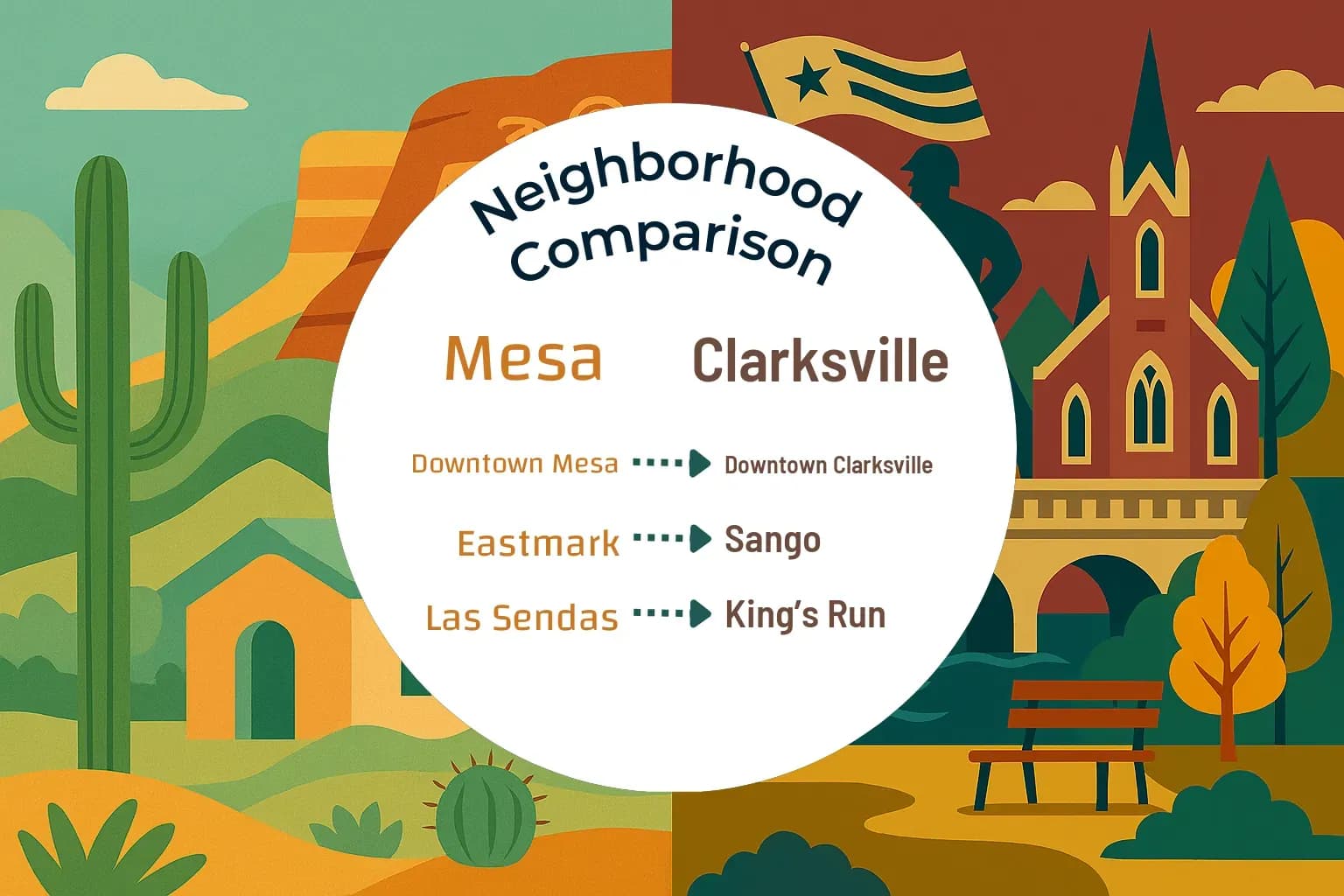 Mesa vs Clarksville Neighborhood Comparison