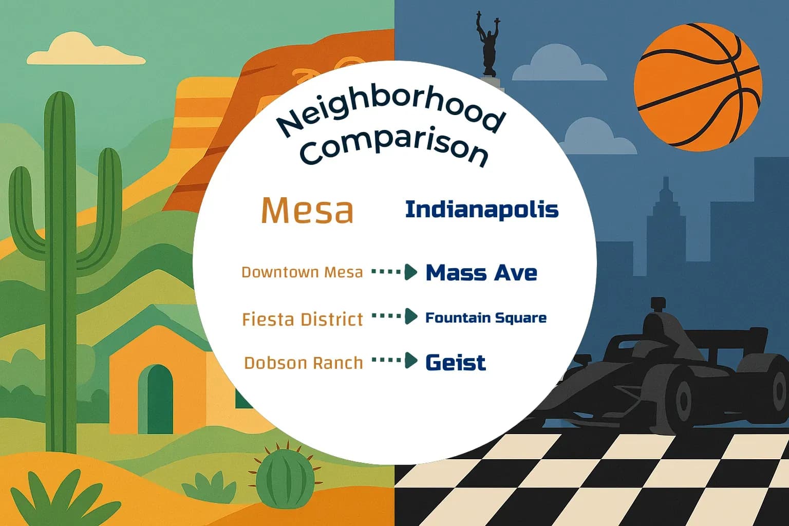 Mesa vs Indianapolis Neighborhood Comparison