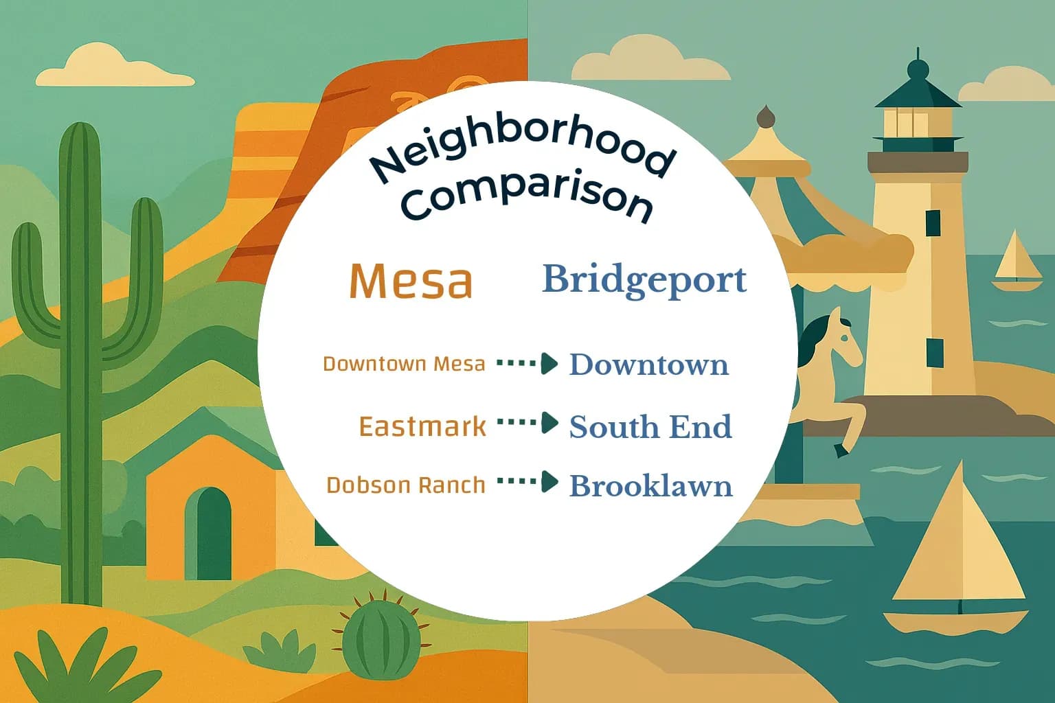 Mesa vs Bridgeport Neighborhood Comparison