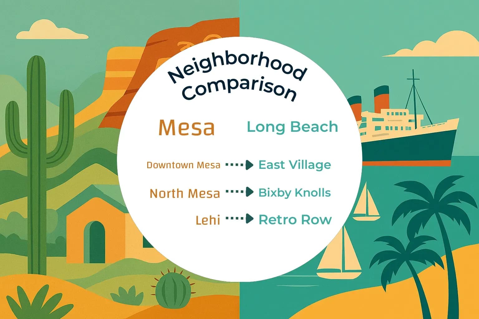 Mesa vs Long Beach Neighborhood Comparison