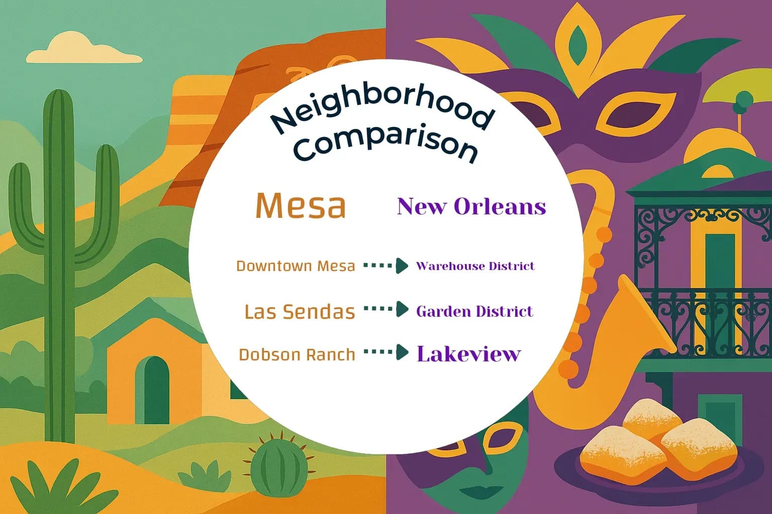 Mesa vs New Orleans Neighborhood Comparison