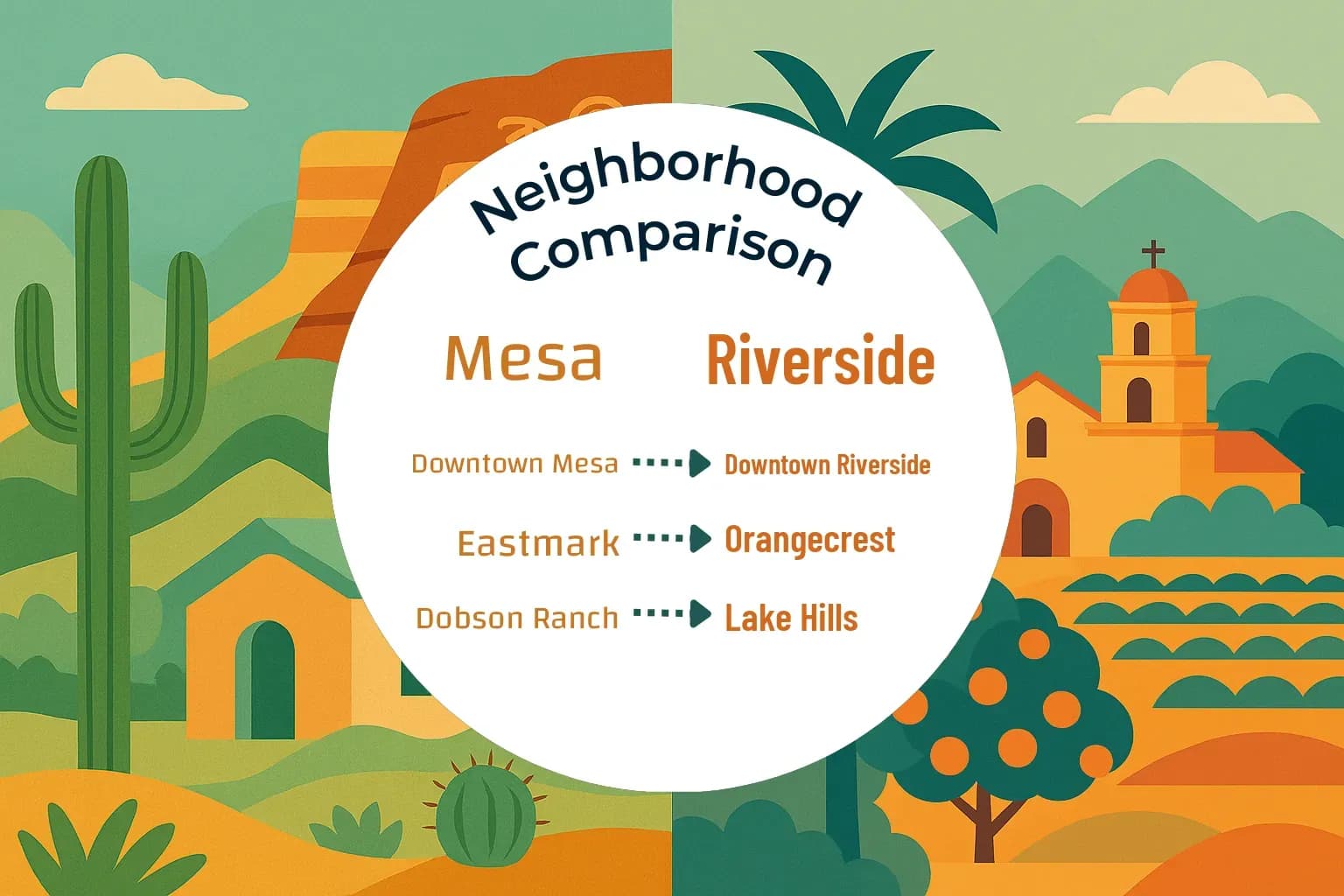 Mesa vs Riverside Neighborhood Comparison