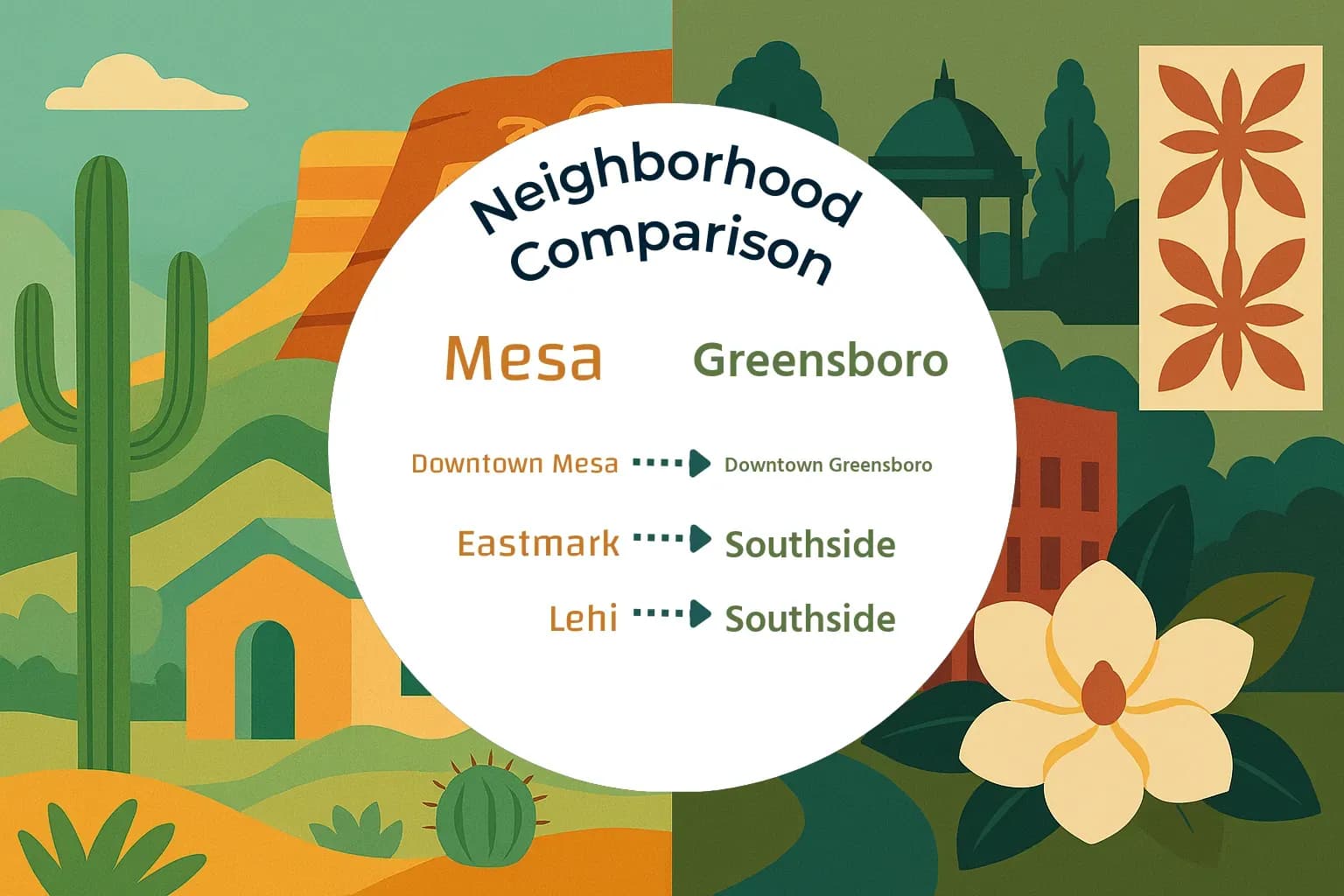 Mesa vs Greensboro Neighborhood Comparison