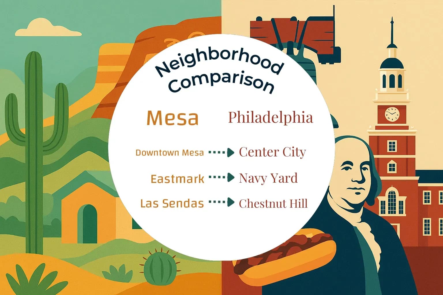 Mesa vs Philadelphia Neighborhood Comparison